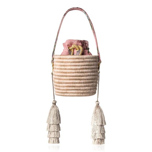 Maison Alma Paraiso Rose Bucket Handbag with Removable Strap - Picture 1 of 13